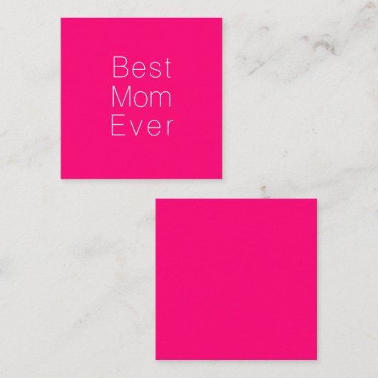 最高の母は今までホットピンク明るい赤紫色ミニマルモダン エンクロージャーカード (正面/裏面)