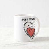 最高の母は今まで可愛いハートマグギフト コーヒーマグカップ (正面右)