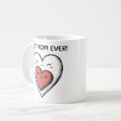 最高の母は今まで可愛いハートマグギフト コーヒーマグカップ (正面左)