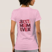 最高の母は今まで可愛いハート Tシャツ (裏面)