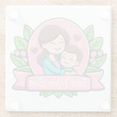 最高の母は今まで母と子カスタムは ガラスコースター (裏面)