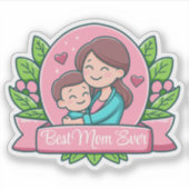 最高の母は今まで母と子カスタムは シール (正面)