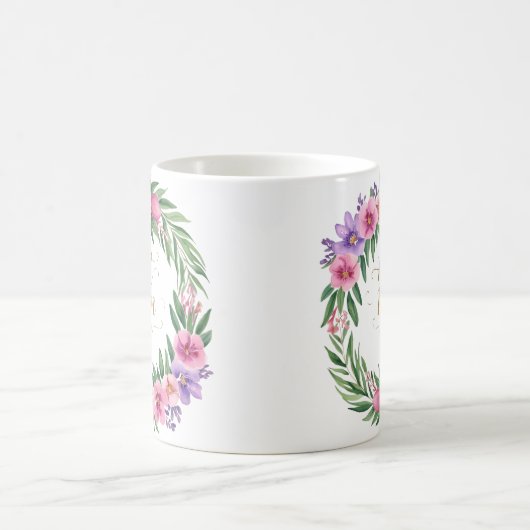 最高の母は今まで美しいフローラ コーヒーマグカップ (中央)