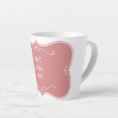 最高の母は今まで!ピンクのフレーム霜のラテマグカップ カフェラテマグ (右アングル)