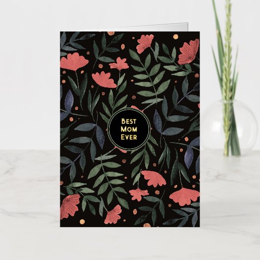 最高の母は今まエレガントでレトロな魔法の庭 箔シーズンカード (正面)