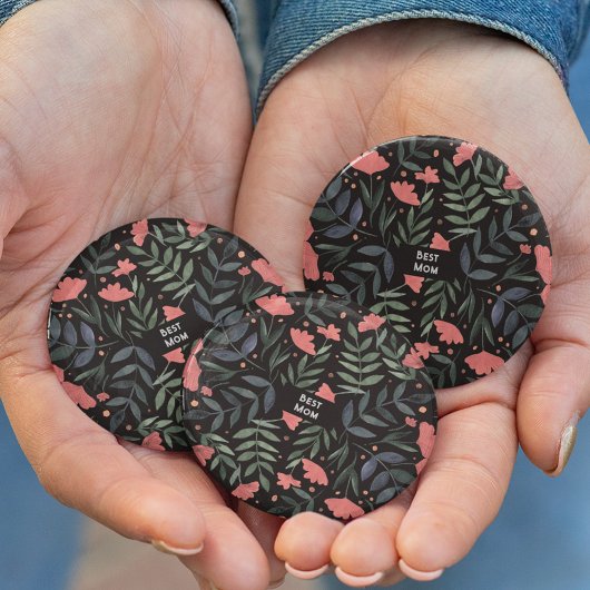 最高の母は今まエレガントでレトロな魔法の庭 缶バッジ