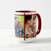 最高の母は写真コラージュパーソナライズされたBurgundy マグカップ (正面右)