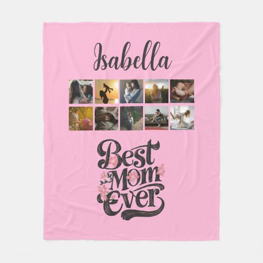 最高の母は常にスクリプトトレンディー母の日の贈り物 フリースブランケット (正面)