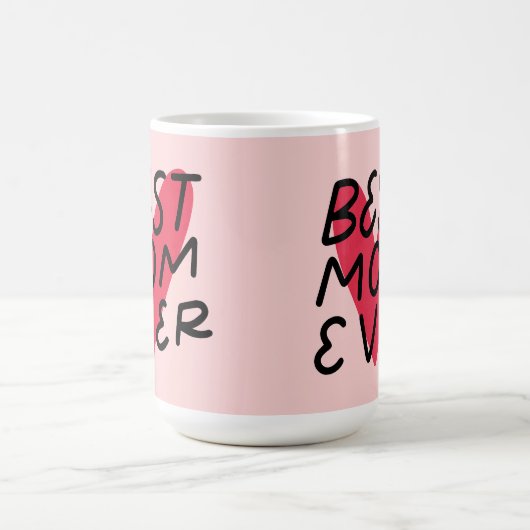 最高の母は常にハートの母モダン日 コーヒーマグカップ (中央)