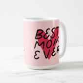 最高の母は常にハートの母モダン日 コーヒーマグカップ (正面右)