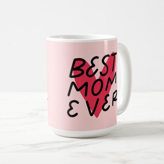 最高の母は常にハートの母モダン日 コーヒーマグカップ (正面右)