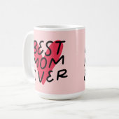 最高の母は常にハートの母モダン日 コーヒーマグカップ (正面左)