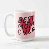 最高の母は常にハートの母モダン日 コーヒーマグカップ (左)