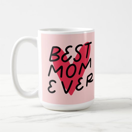 最高の母は常にハートの母モダン日 コーヒーマグカップ (左)