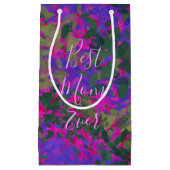 最高の母は常にパープルピンクガーデンのフローラ色彩の鮮やか スモールペーパーバッグ (正面)