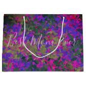 最高の母は常にパープルピンクガーデンのフローラ色彩の鮮やか ラージペーパーバッグ (正面)