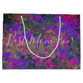 最高の母は常にパープルピンクガーデンのフローラ色彩の鮮やか ラージペーパーバッグ (裏面)