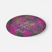 最高の母は常にピンクのガーデンのフローラハンドハン色彩の鮮やかド ペーパープレート (アングル)