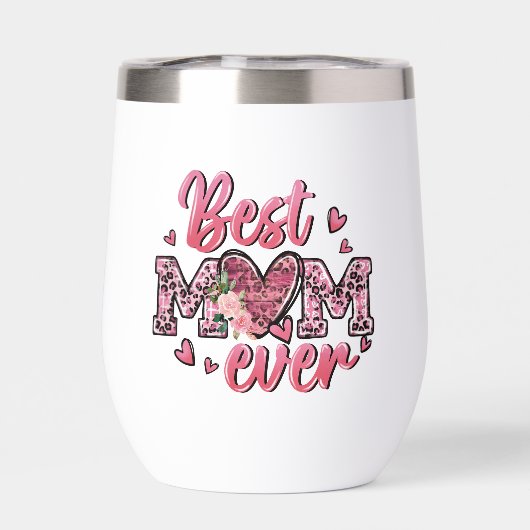 最高の母は常にピンクのフローラとヒョウの印刷 (背面)