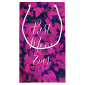 最高の母は常にピンクのフローラガーデンの手色彩の鮮やか! スモールペーパーバッグ (裏面)