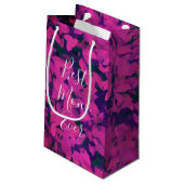 最高の母は常にピンクのフローラガーデンの手色彩の鮮やか! スモールペーパーバッグ (裏面アングル)