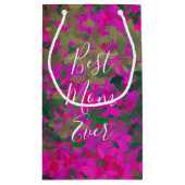 最高の母は常にピンクのフローラガーデンの手色彩の鮮やか! スモールペーパーバッグ (裏面)