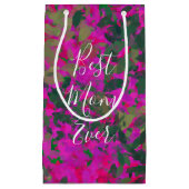 最高の母は常にピンクのフローラガーデンの手色彩の鮮やか! スモールペーパーバッグ (正面)