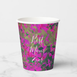 最高の母は常にピンクのフローラガーデンの手色彩の鮮やか! 紙コップ