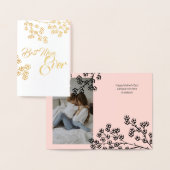 最高の母は常にピンクのフローラ母の日フォイルカード 箔カード (ディスプレー)