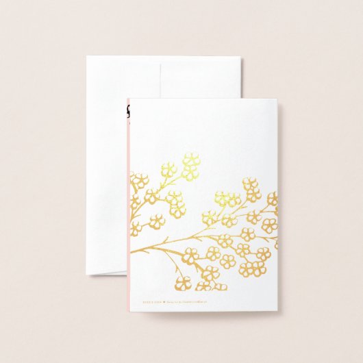 最高の母は常にピンクのフローラ母の日フォイルカード 箔カード (裏面封筒付き)