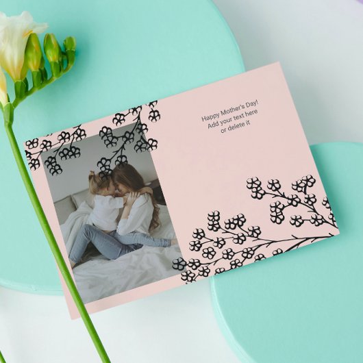 最高の母は常にピンクのフローラ母の日フォイルカード 箔カード