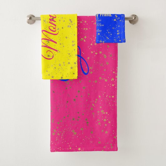 最高の母は常にピンク色の他の人の日テンプレート バスタオルセット (インサイチュ)