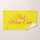 最高の母は常にピンク色の他の人の日テンプレート バスタオルセット (ハンドタオル)