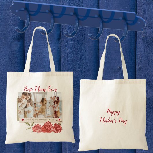 最高の母は常にモダンタイポグラフィ幸せな母の日 トートバッグ