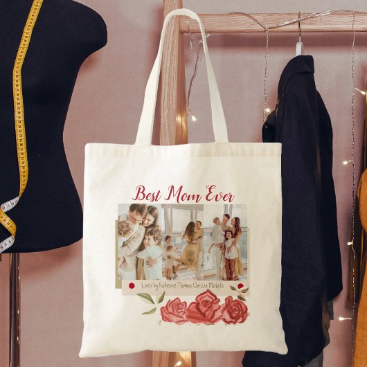 最高の母は常にモダンタイポグラフィ幸せな母の日 トートバッグ