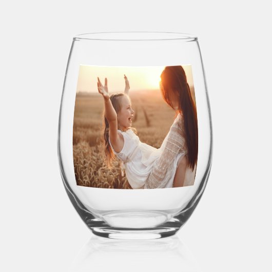 最高の母は常に写真の茎のないワイングラス ステムなしワイングラス (裏面)