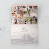 最高の母は常に写真コラージュのピンクの木目 カード (内部)