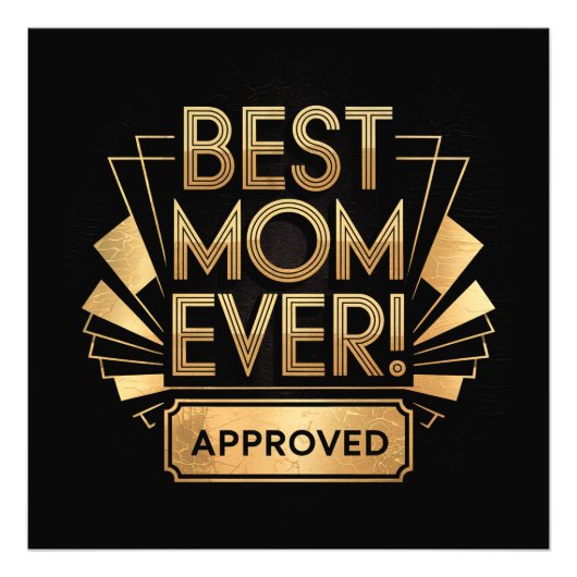 最高の母は常に承認 – ゴールデン文字デザイン フォトプリント            (正面)