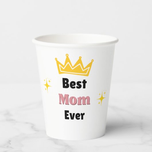 最高の母は常に文字 紙コップ (正面)