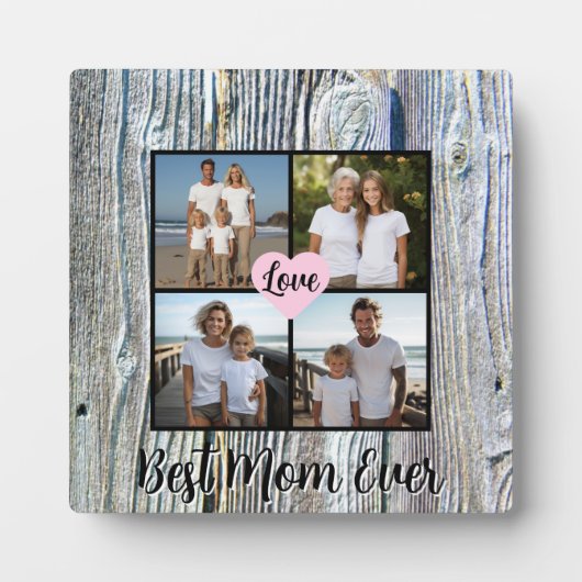 最高の母は常に木製動揺して写真をパーソナライズ フォトプラーク (正面)