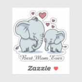 最高の母は常に象とハート シール (シート)