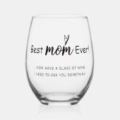 最高の母は必ずおもしろい脚本 ステムなしワイングラス (正面)