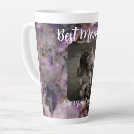 最高の母は抽象芸術紫の石英大理石 カフェラテマグ