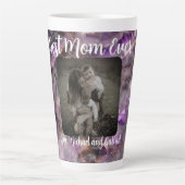 最高の母は抽象芸術紫の石英大理石 カフェラテマグ (正面)