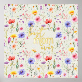 最高の母は未カラフル来の国の花金ゴールド 箔ポスター (正面)