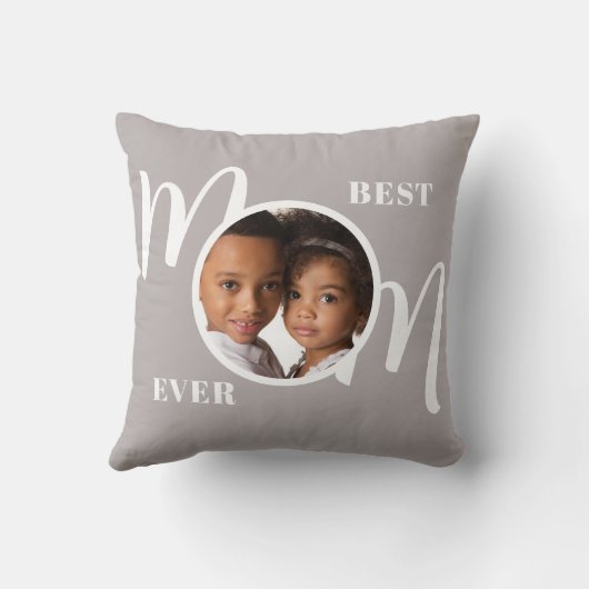 最高の母は灰色 クッション (裏面)