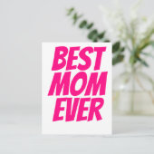 最高の母は熱いパーソナライズされた文字 ポストカード (スタンド正面)