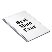 最高の母は白い黒のモダンタイポグラフィ ノートブック (右側)