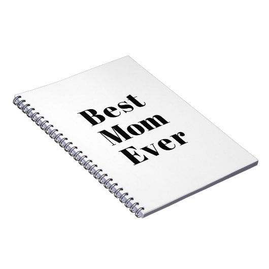 最高の母は白い黒のモダンタイポグラフィ ノートブック (右側)