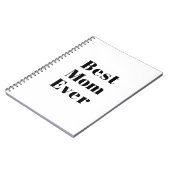 最高の母は白い黒のモダンタイポグラフィ ノートブック (左側)